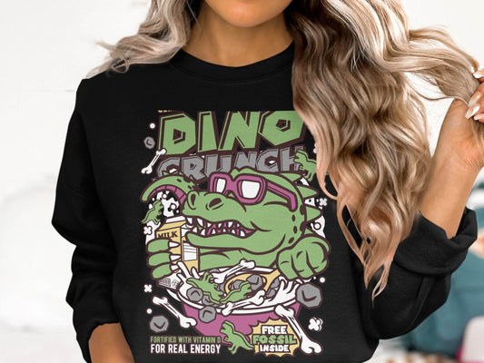 Dinosaur Cereal Crunch Tee for Fun Sweater - Design & Vybe