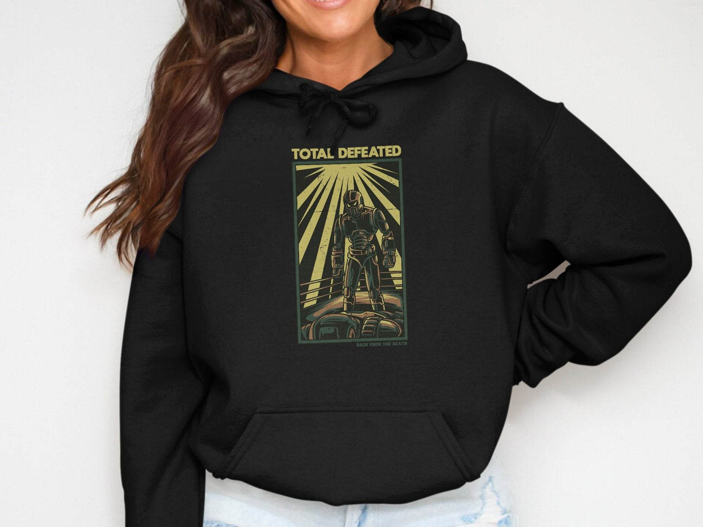 Total Defeated Back From The Death Stylish Graphic Hoodie - Design & Vybe