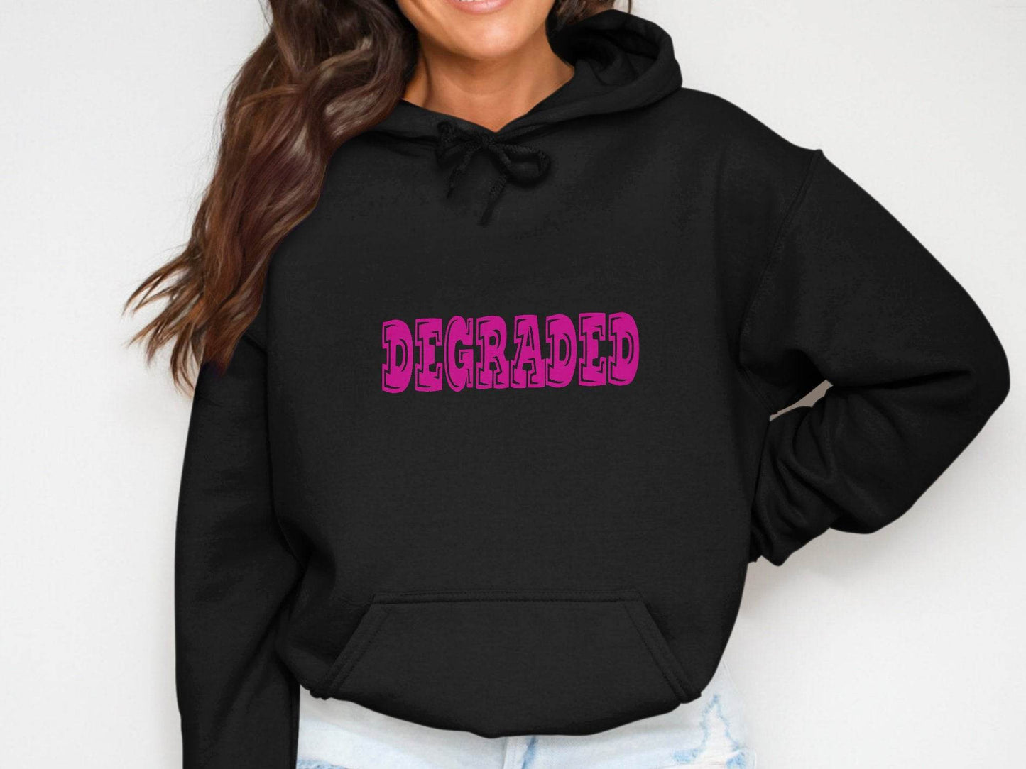 Magenta DEGRADED Word Graphic Stylish Hoodie - Design & Vybe