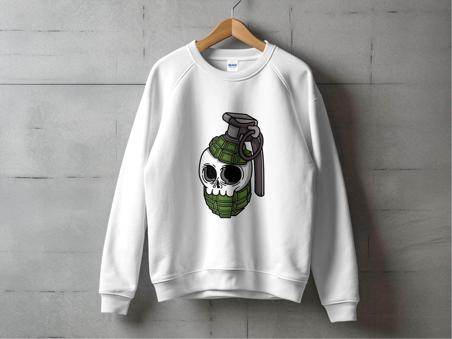 Skull Grenade Graphic Design Funny Unique Style Sweater - Design & Vybe