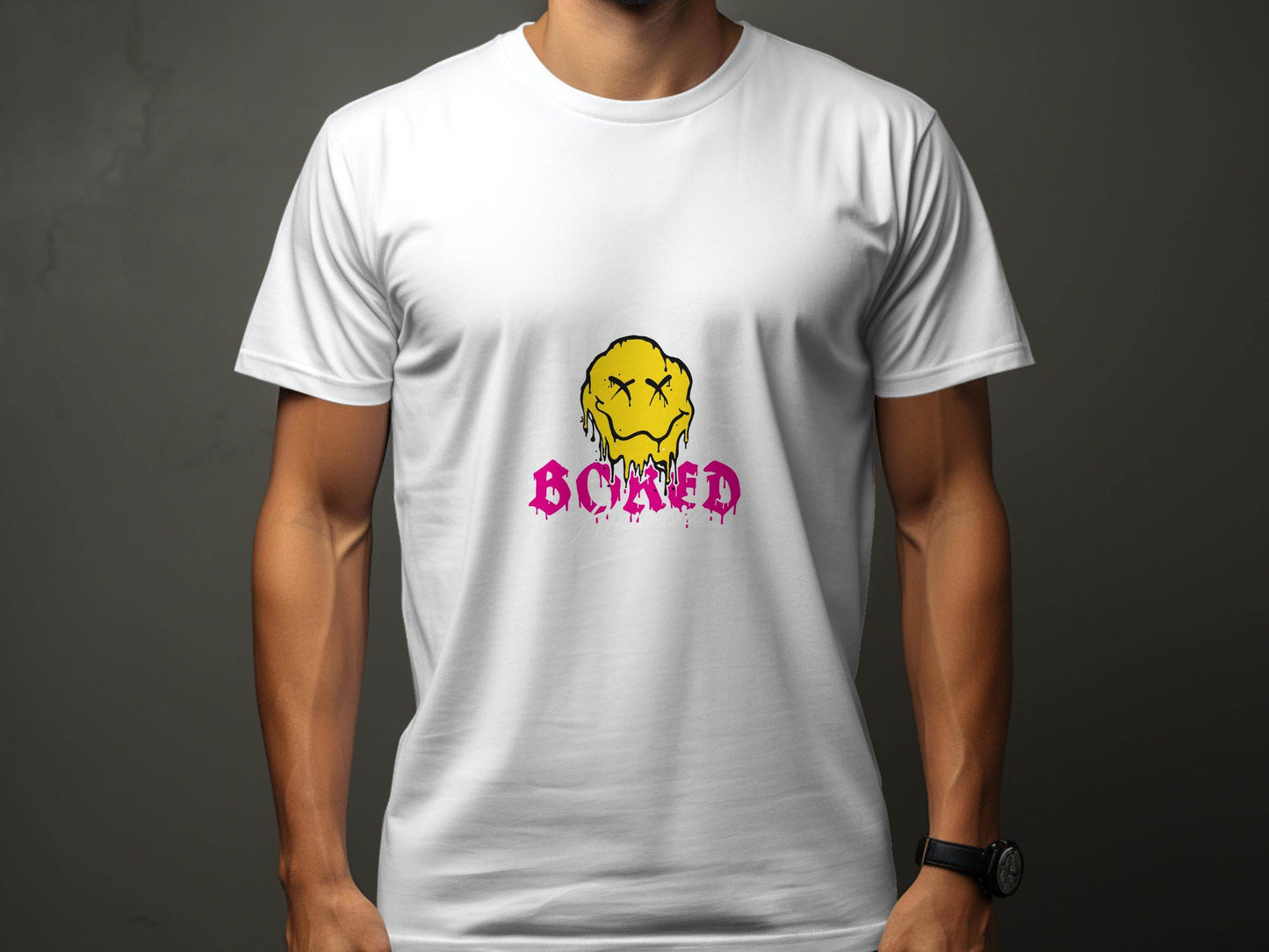 Melting Face Smiley Bored Expression Graphic T-Shirt - Design & Vybe