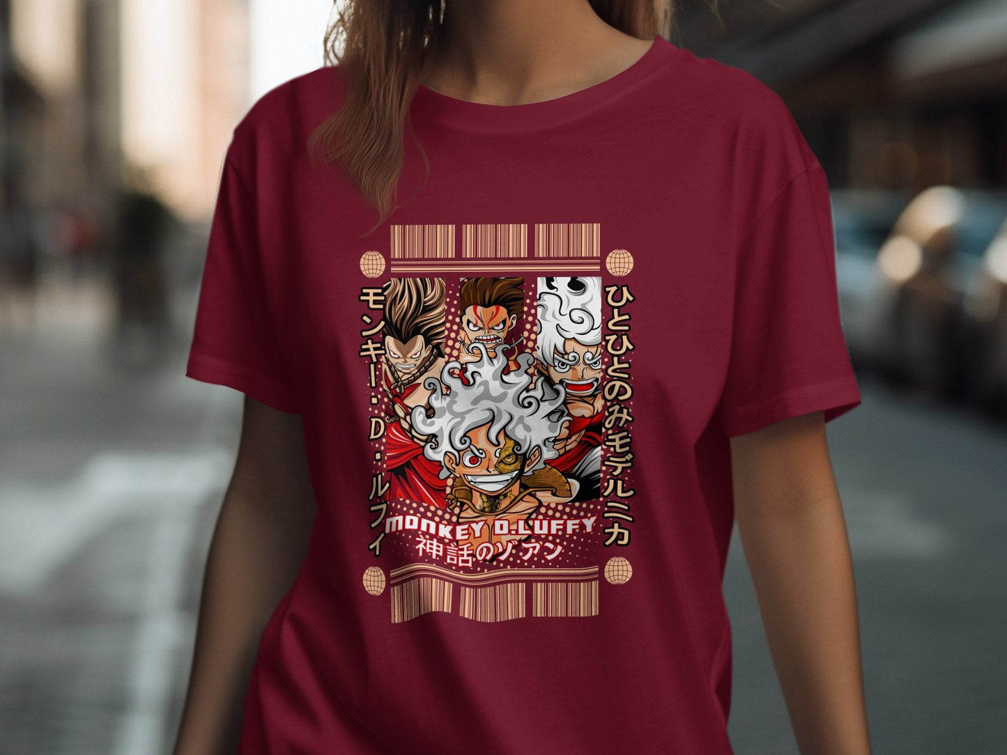 Three Poses Monkey D Luffy Character Anime Inspired T-Shirt - Design & Vybe