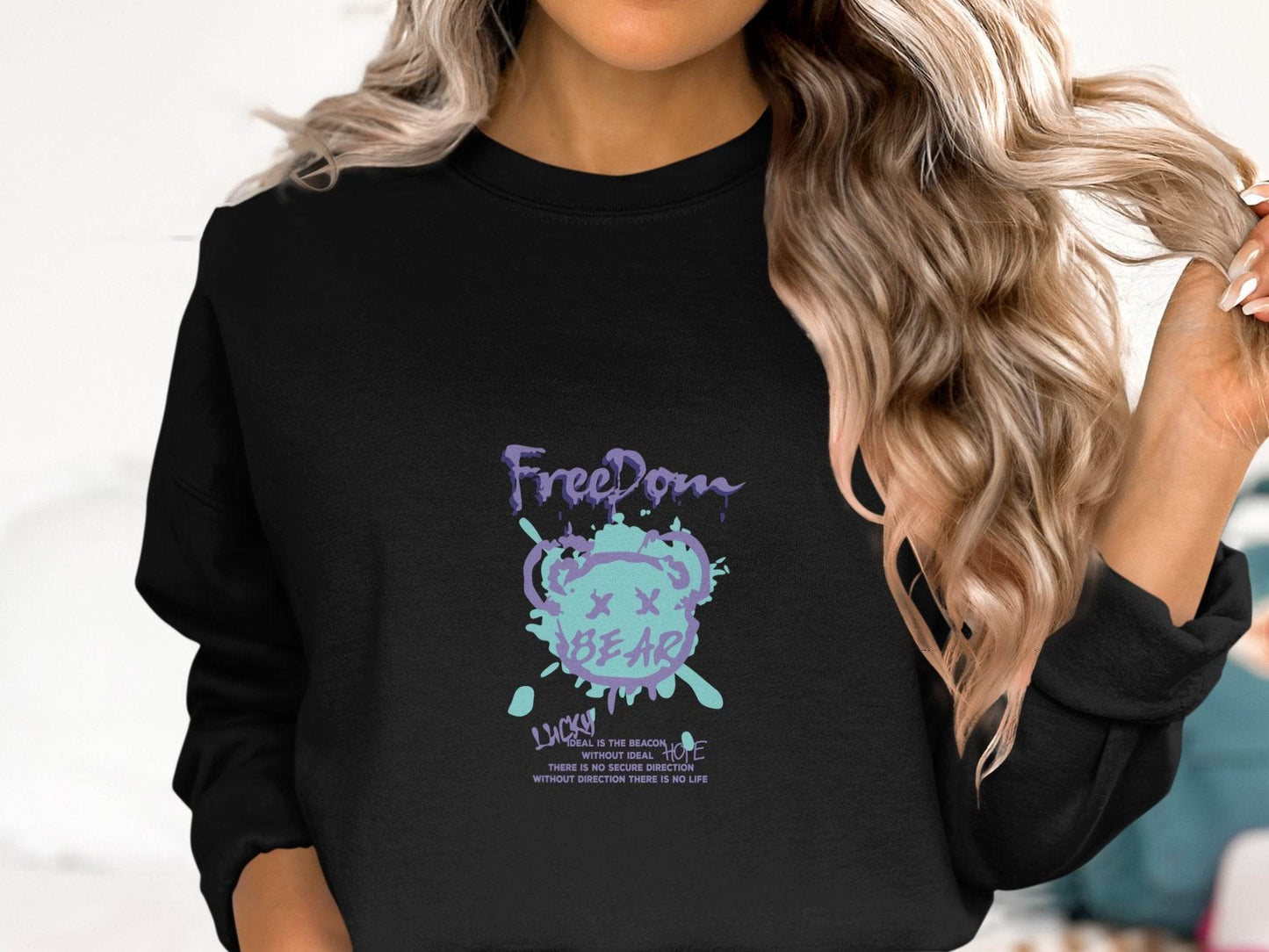 Freedom Lucky Bear Ideal is the Beacon Graphic Sweater - Design & Vybe
