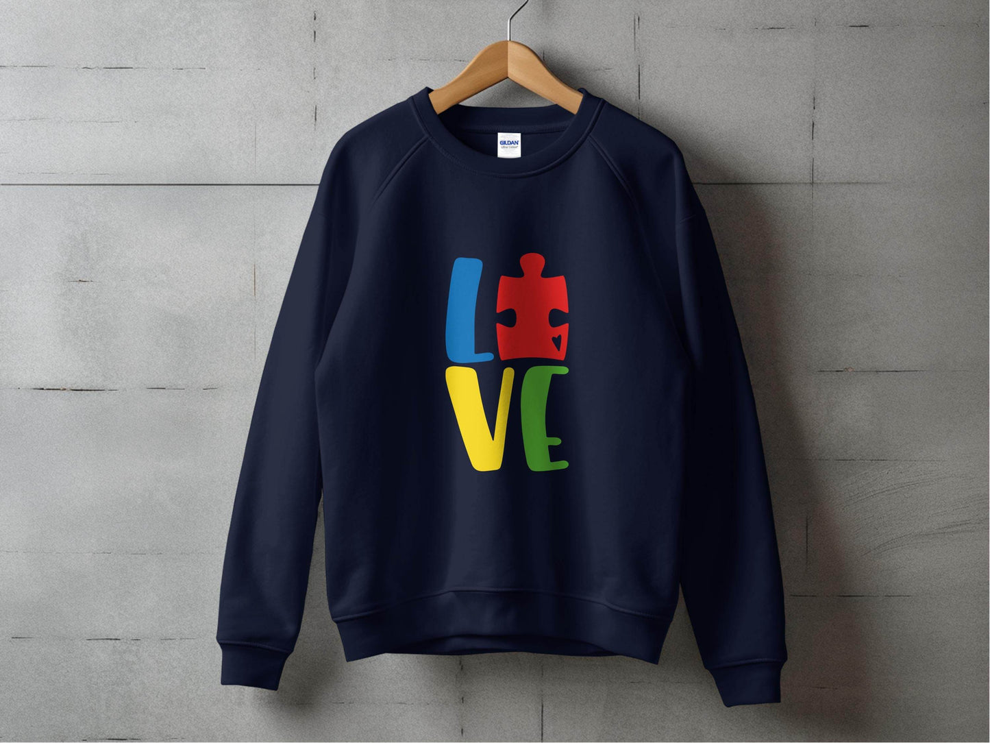 Autism Awareness Puzzle Piece Love Graphic Sweater - Design & Vybe