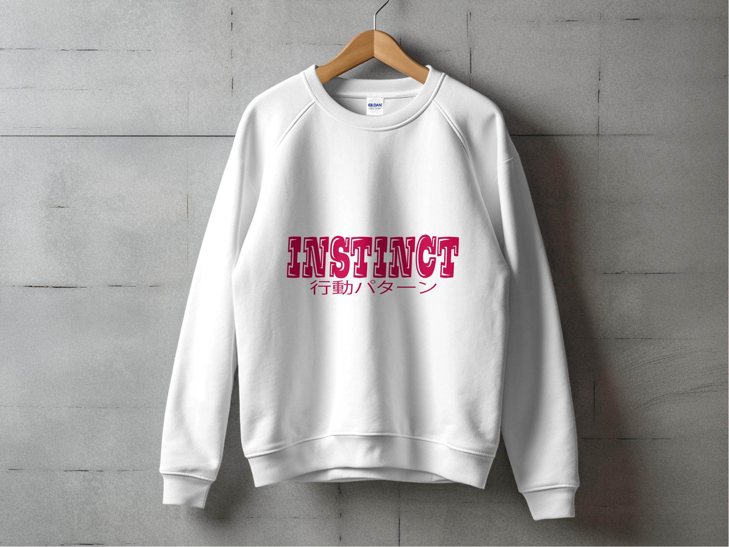 Instinct Japanese Version Text Graphic Design Sweater - Design & Vybe