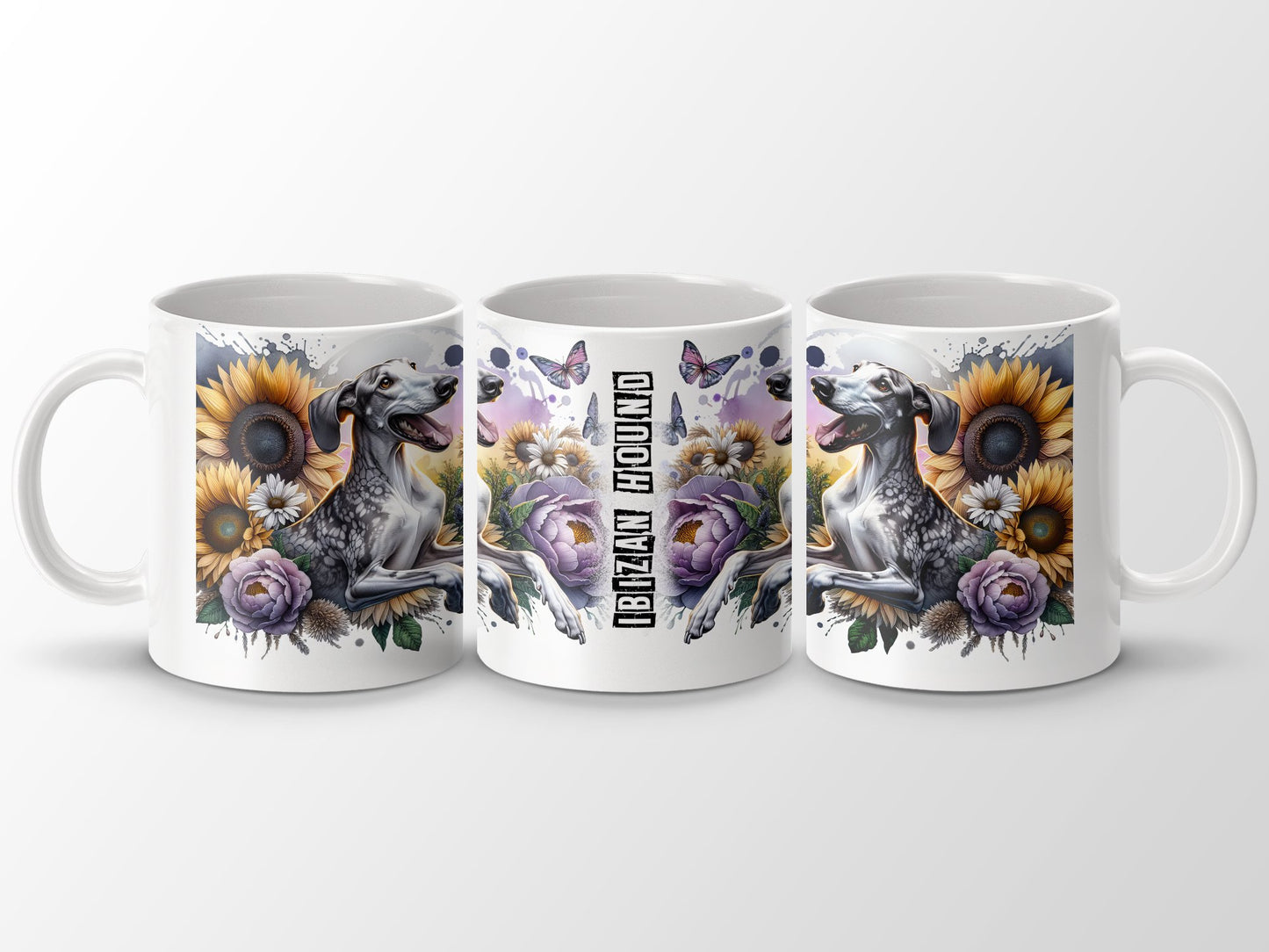 Beautiful Ibizan Hound Design Floral Mug Product