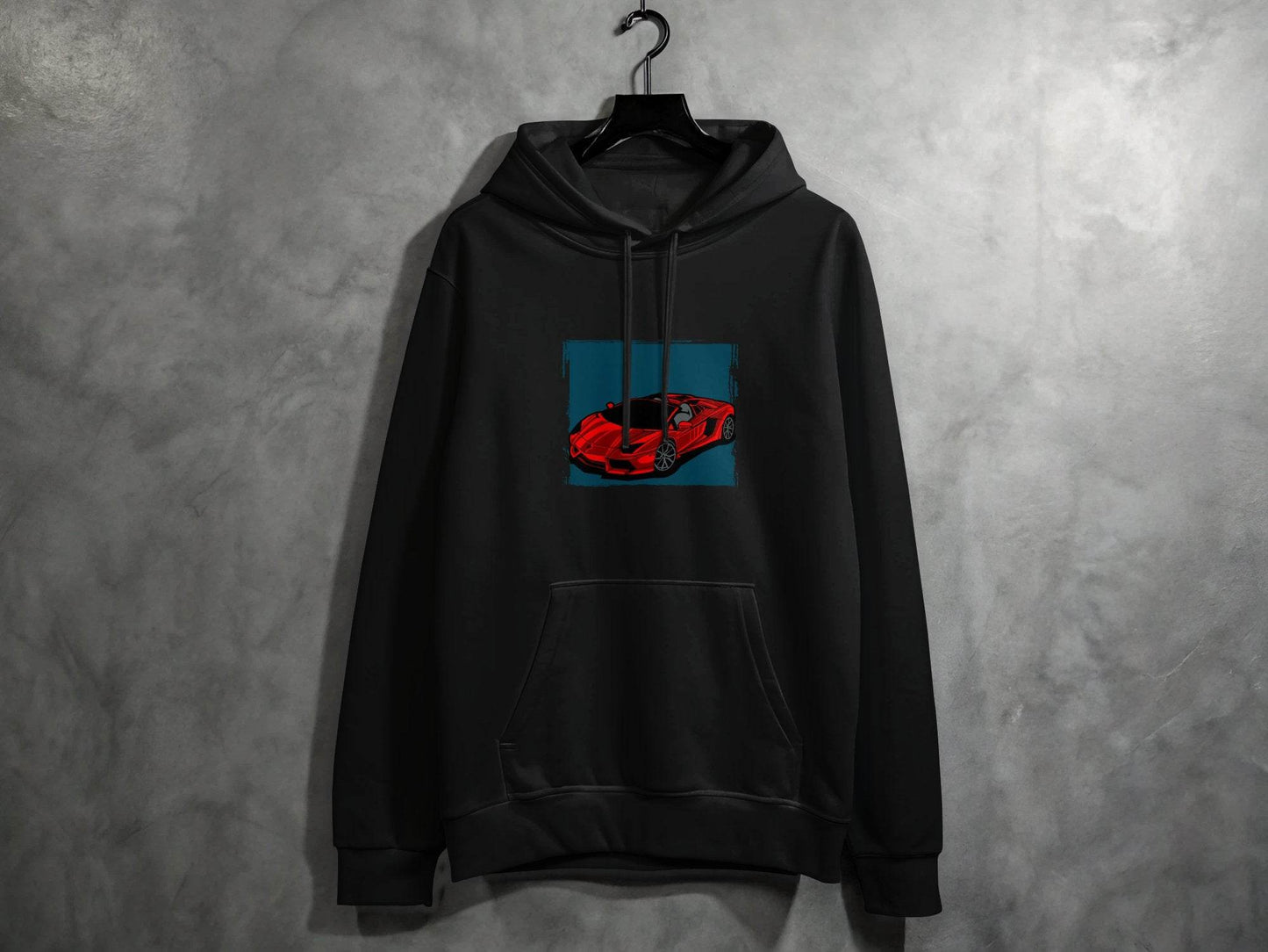 Bold Red Supercar Print Graphic Hoodie - Design & Vybe