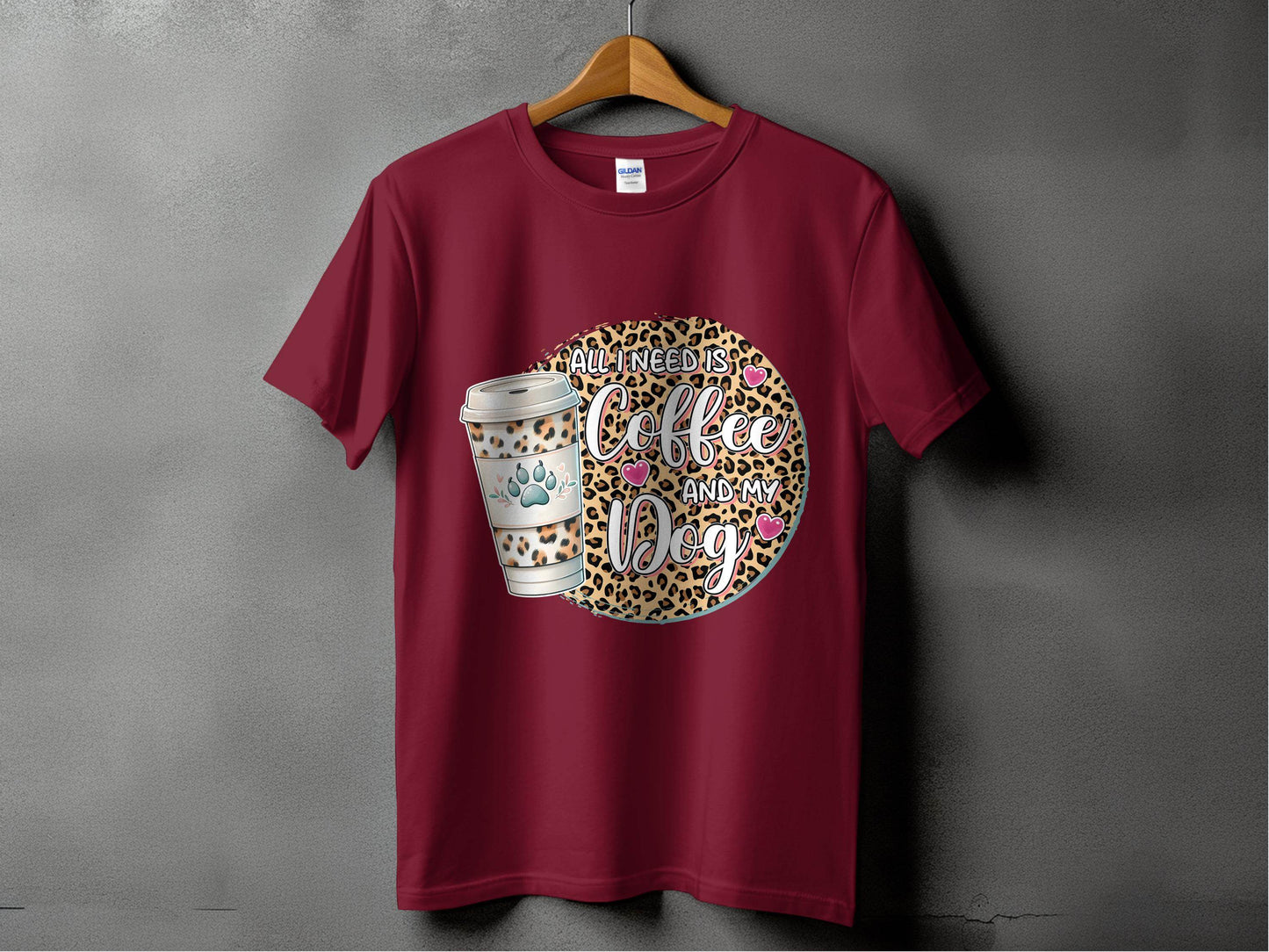 All I Need Is Coffee and My Dog Funny Quote T-Shirt - Design & Vybe