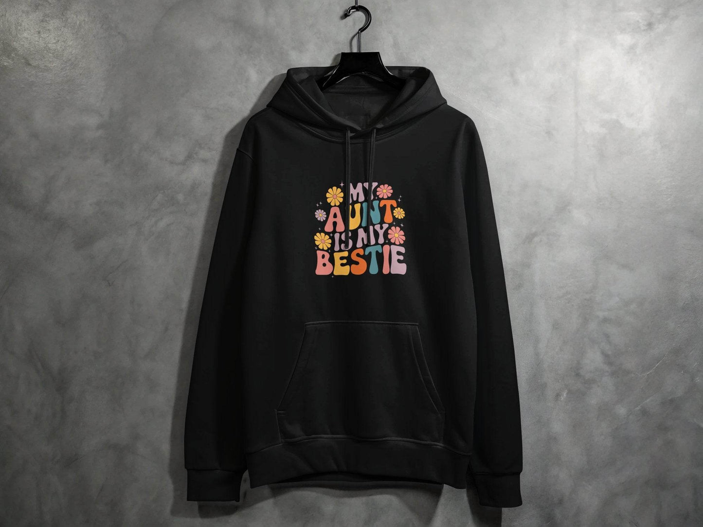 My Aunt is My Bestie Floral Design Graphic Hoodie - Design & Vybe