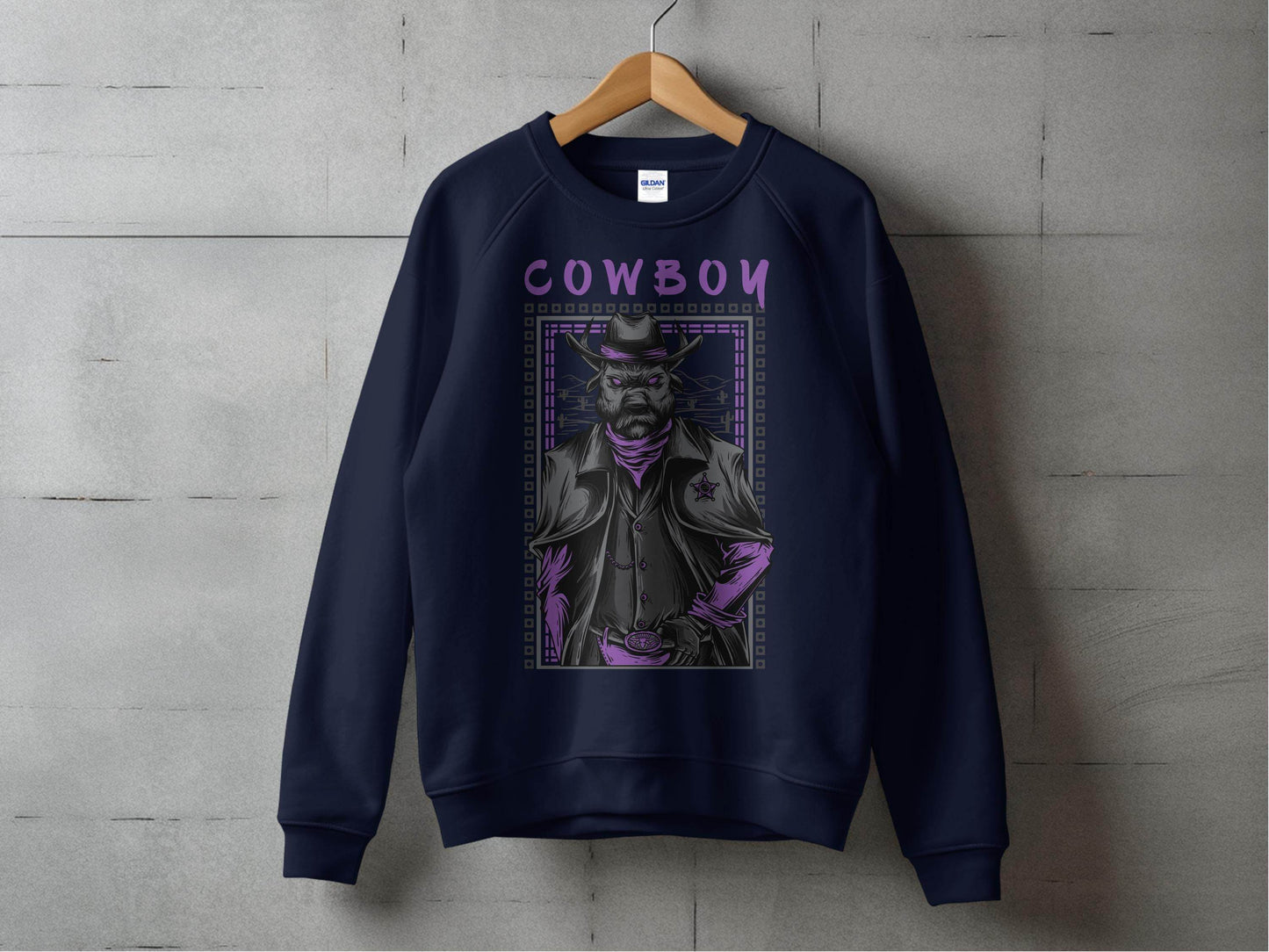 Warrior Cowboy With Attitude Graphic Apparel Sweater - Design & Vybe