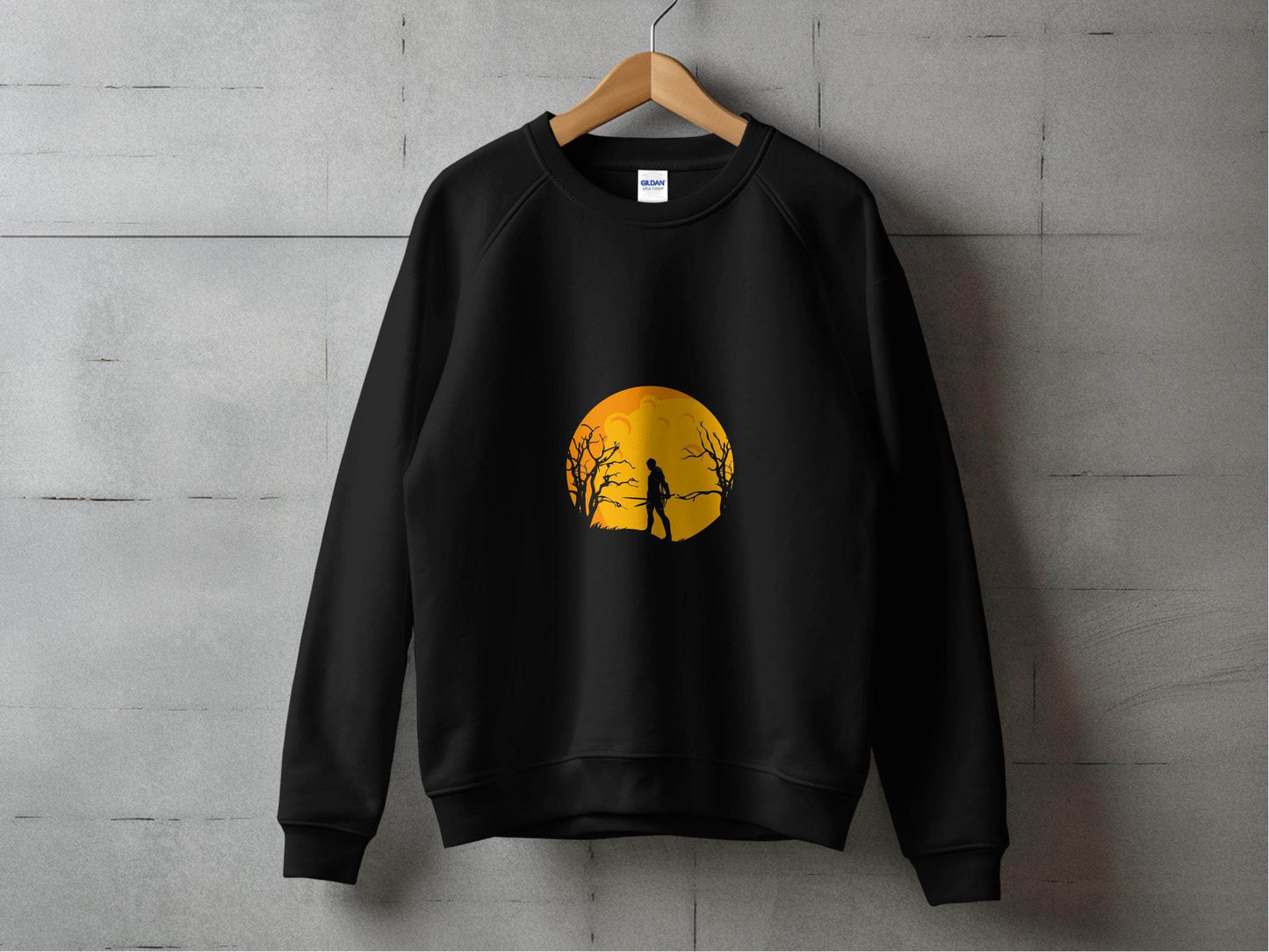 Silhouette Knight Under Yellow Moon Unique Style Sweater - Design & Vybe