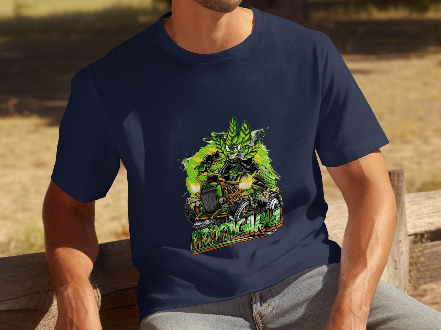Propaganja Leaf Hot Rod Rider Graphic Print Design T-Shirt - Design & Vybe