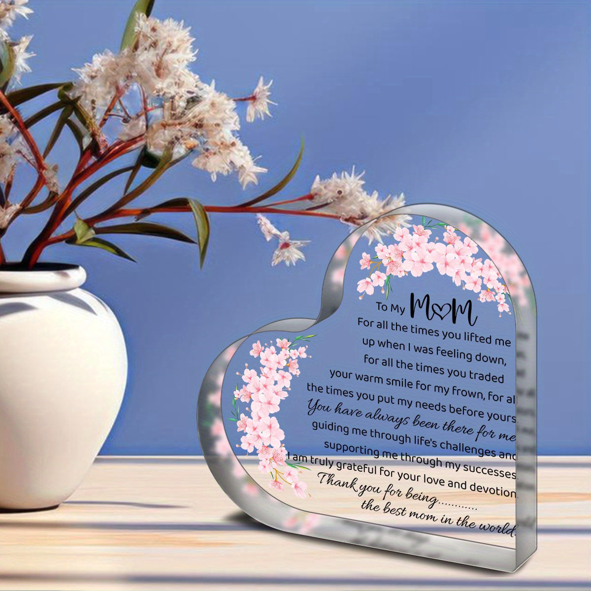 Heart-Shaped Mom Appreciation Plaque