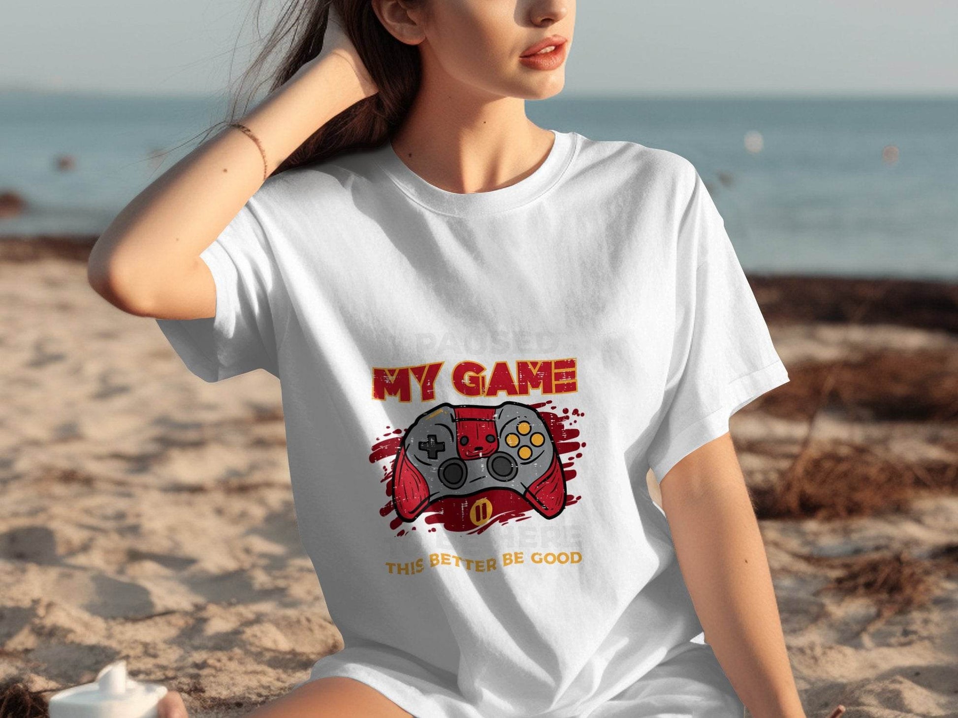 I Paused My Game To Be Here Gaming Controller T-Shirt - Design & Vybe