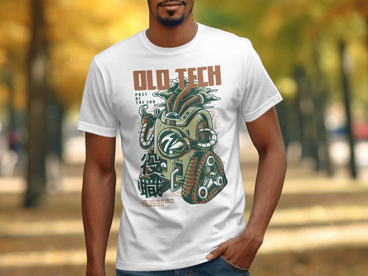 Old Tech Post End Cool Robot Design Graphic T-Shirt - Design & Vybe