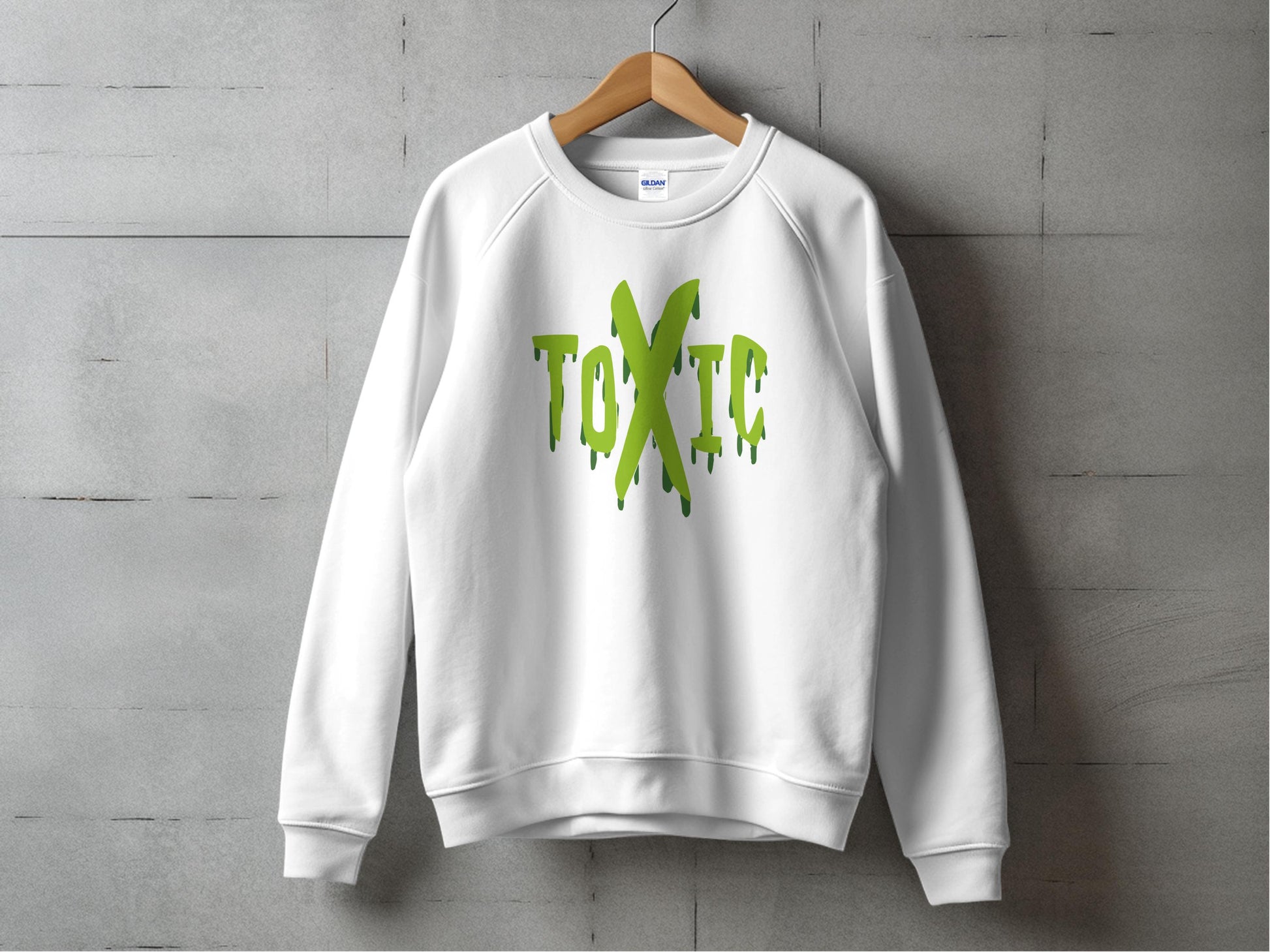 Modern White Sweatshirt with Toxic Lettering design product