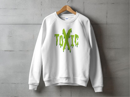 Modern White Sweatshirt with Toxic Lettering design product