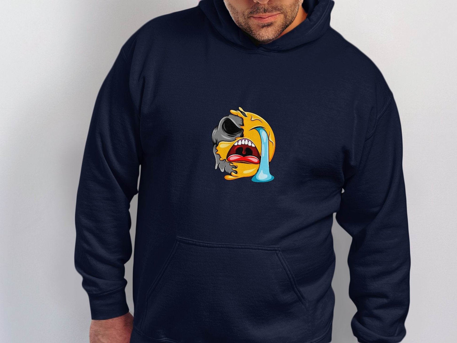 Melting Emoji Face Smiley Design Graphic Hoodie - Design & Vybe