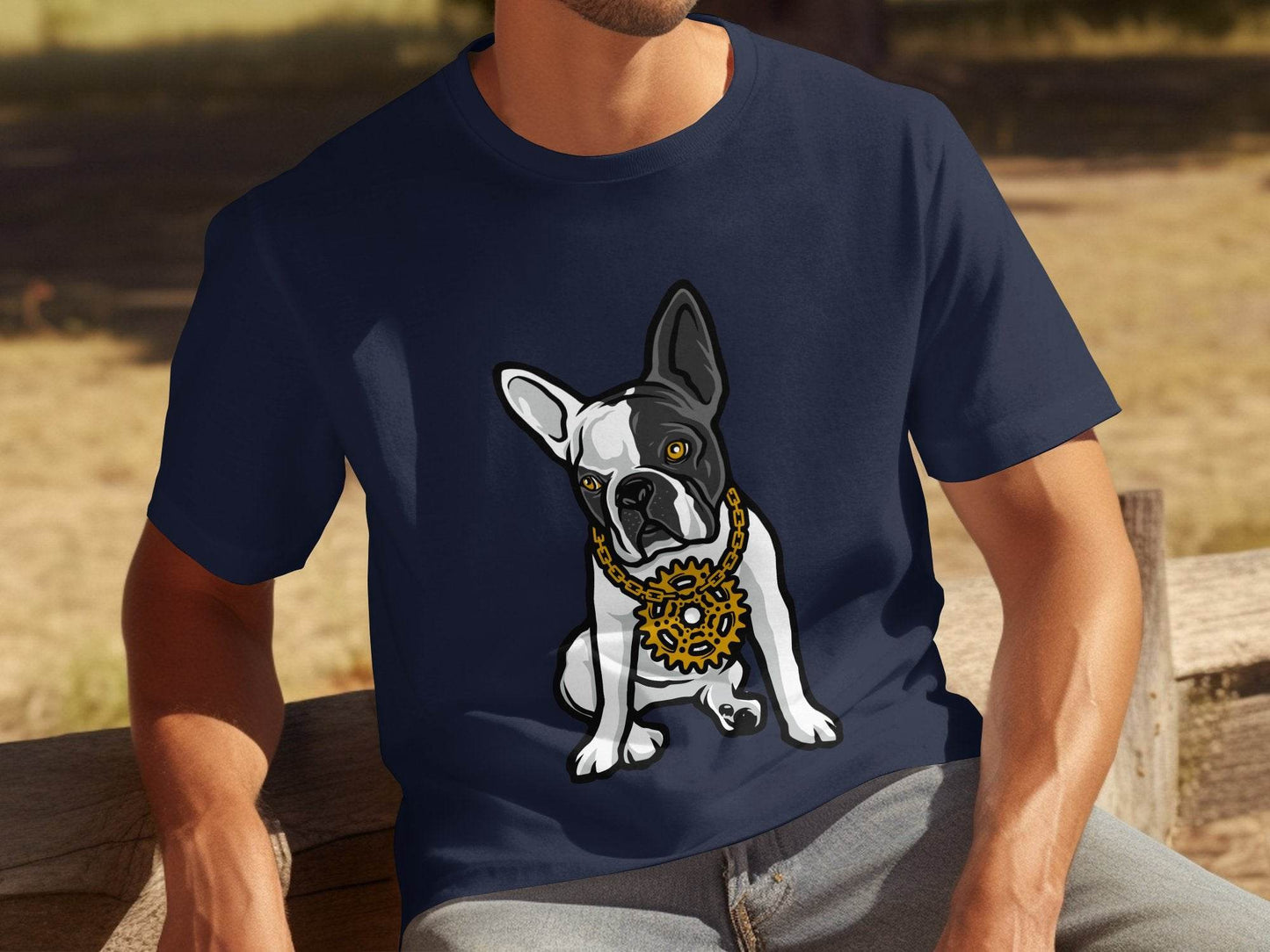 Cool French Bulldog with Bling Design T-Shirt - Design & Vybe