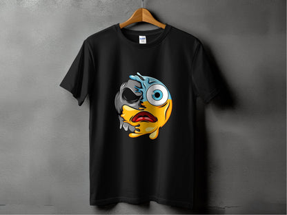 Melting Dual Face Smiley Graphic T-Shirt - Design & Vybe