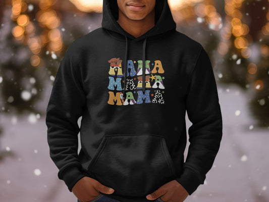 HAHA MAMA MAMA Text Pattern Hoodie product