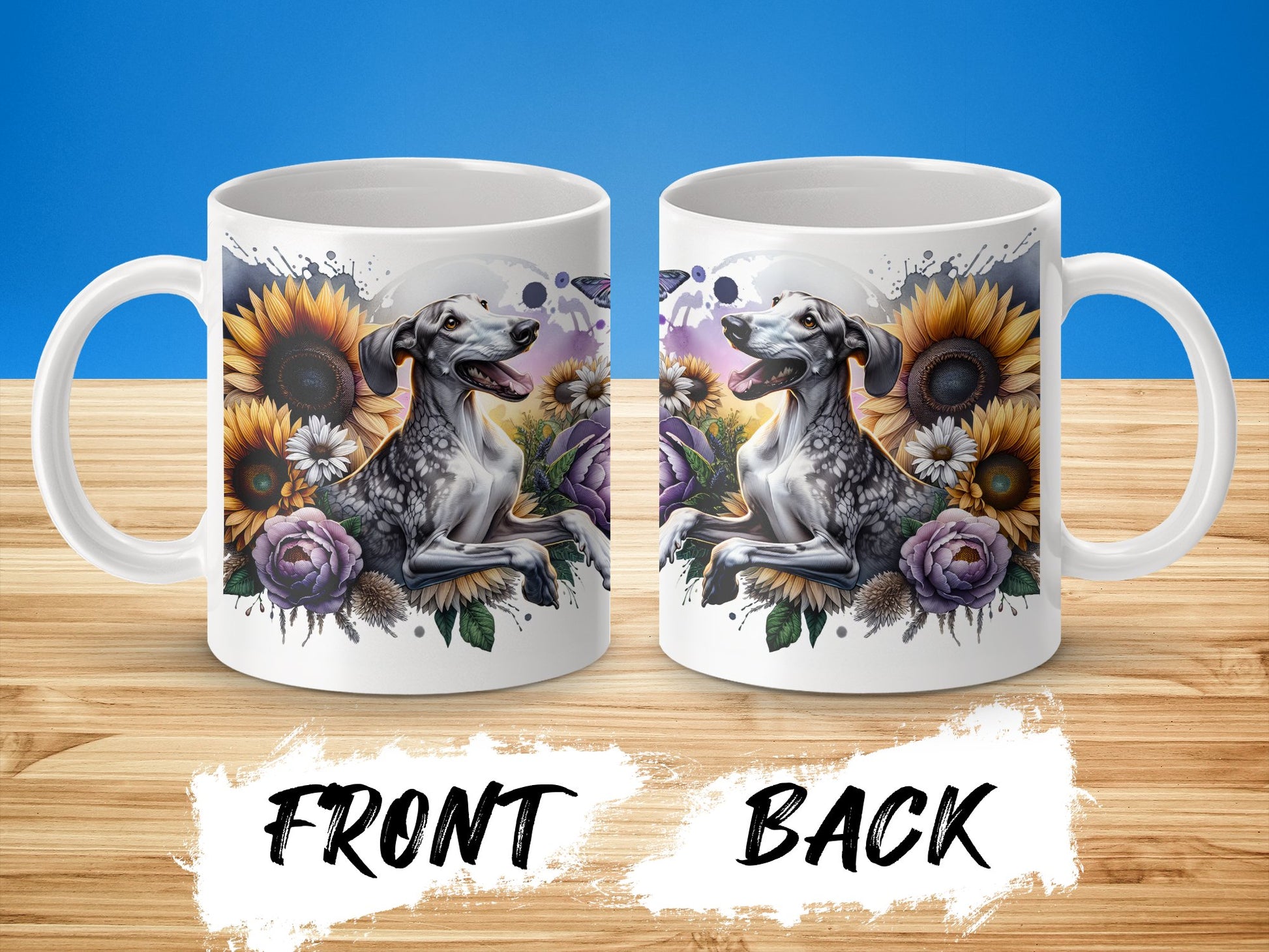 Vibrant Dog and Sunflowers Design Mug product type