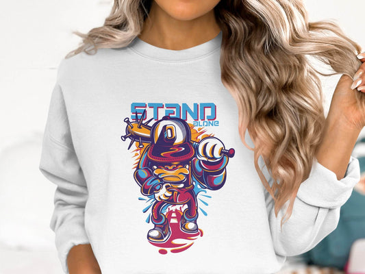 Stand Alone Cartoon Character Illustration Graphic Sweater - Design & Vybe