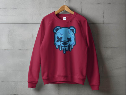 Cool Blue Graffiti Melting Dead Mad Bear Graphic Sweater - Design & Vybe