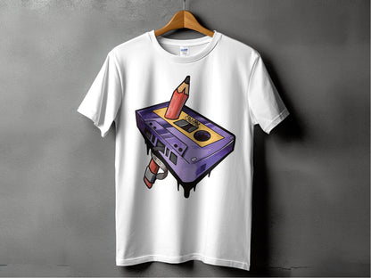 Vintage Retro Cassette Pencil Drawing T-Shirt product