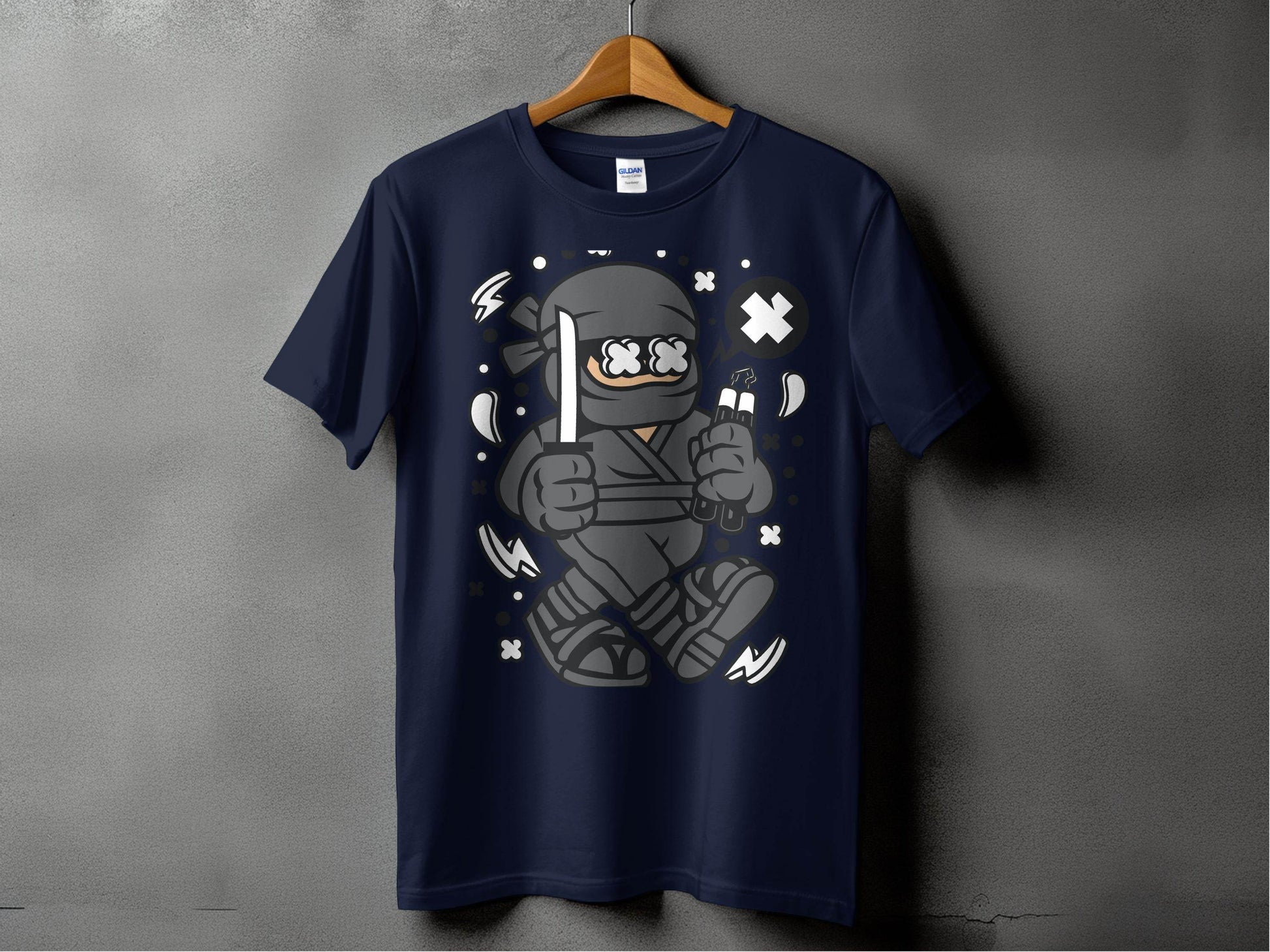 Ninja Cartoon Character with Nunchucks Graphic T-Shirt - Design & Vybe