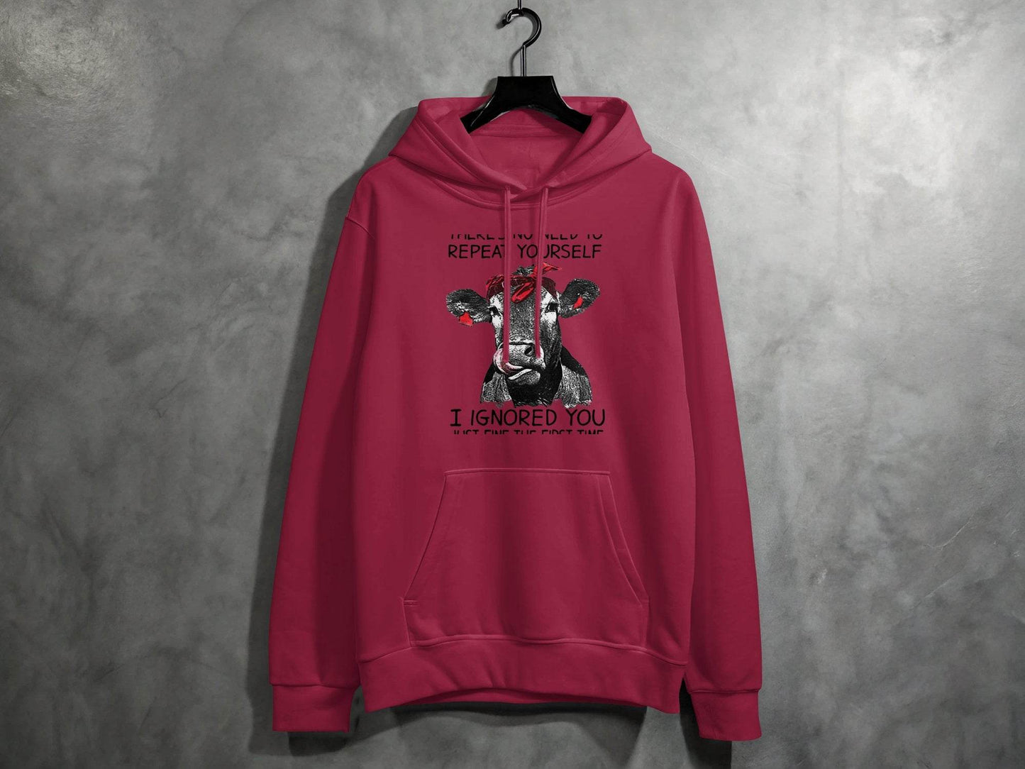There's No Need to Repeat Yourself Funny Cow Hoodie - Design & Vybe