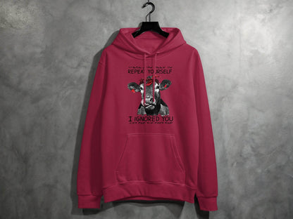 There's No Need to Repeat Yourself Funny Cow Hoodie - Design & Vybe