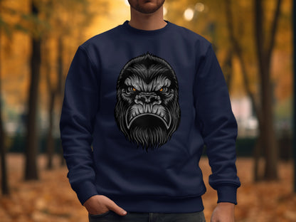 Fierce Gorilla Face Graphic Autumn Crewneck product