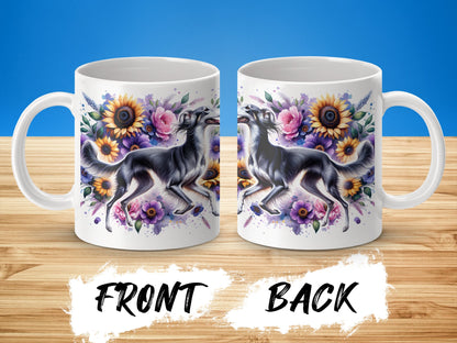Colorful Floral Dog Print Coffee Mug product