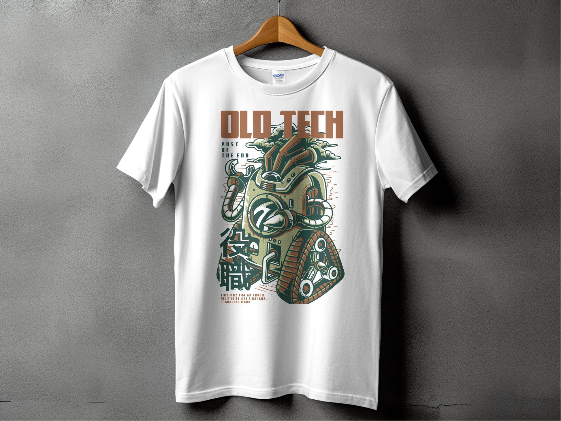 Old Tech Post End Cool Robot Design Graphic T-Shirt - Design & Vybe