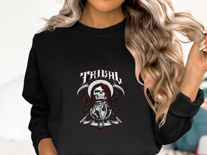 Tribal Skull Graphic Long Sleeve Top product