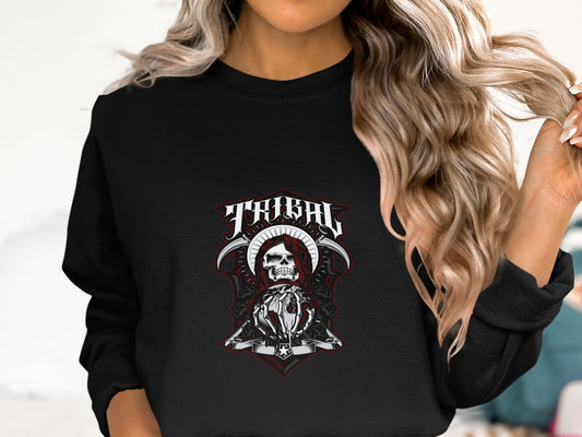 Tribal Skull Graphic Long Sleeve Top product
