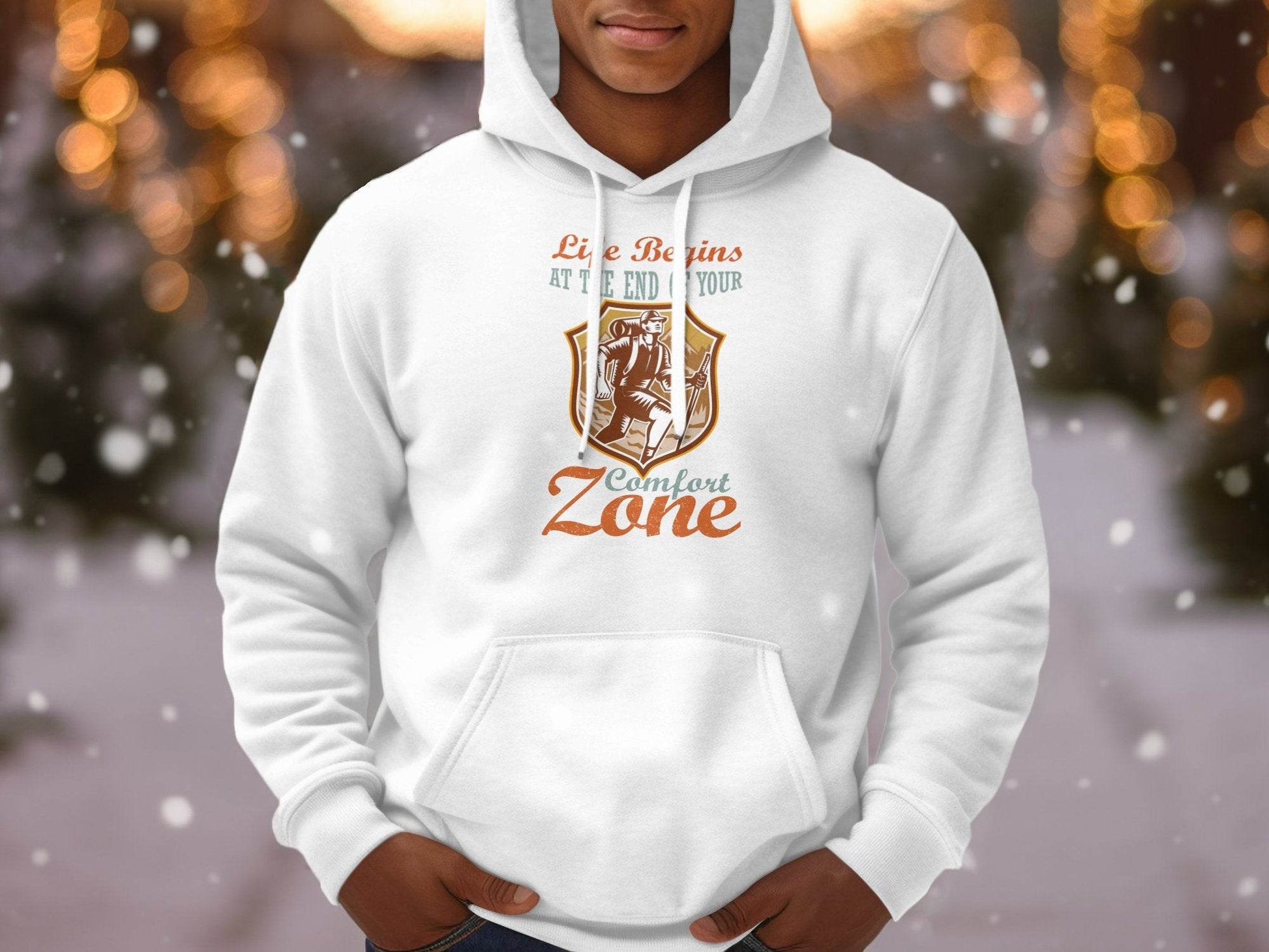 Life Begins At The End Of Your Comfort Zone Hoodie - Design & Vybe