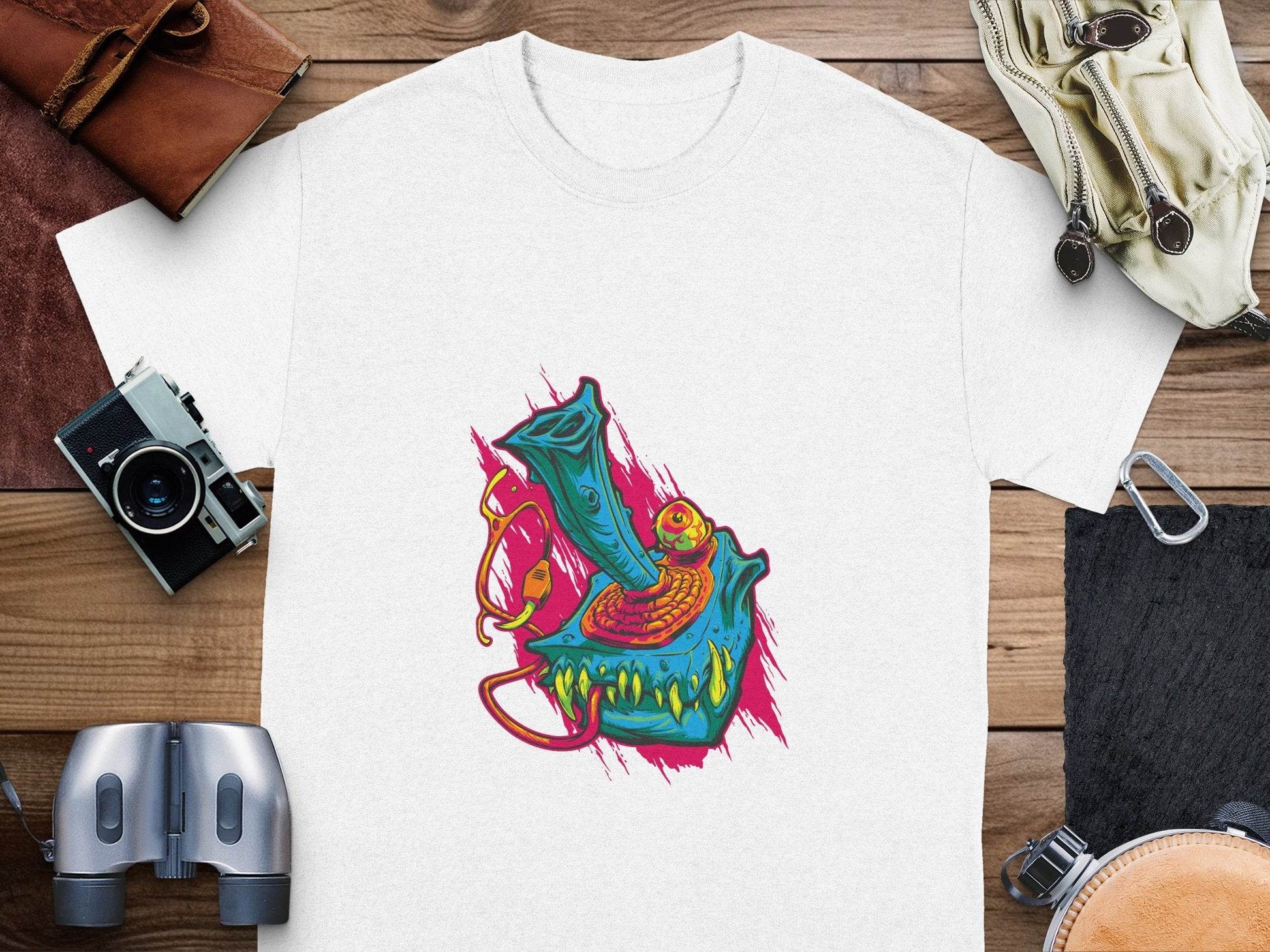 Cyberpunk Monster with Plug and Eyeball Graphic T-Shirt - Design & Vybe