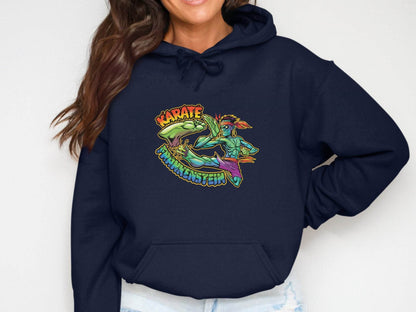 Karate Frankenstein Zombie Monster Funny Halloween Hoodie - Design & Vybe