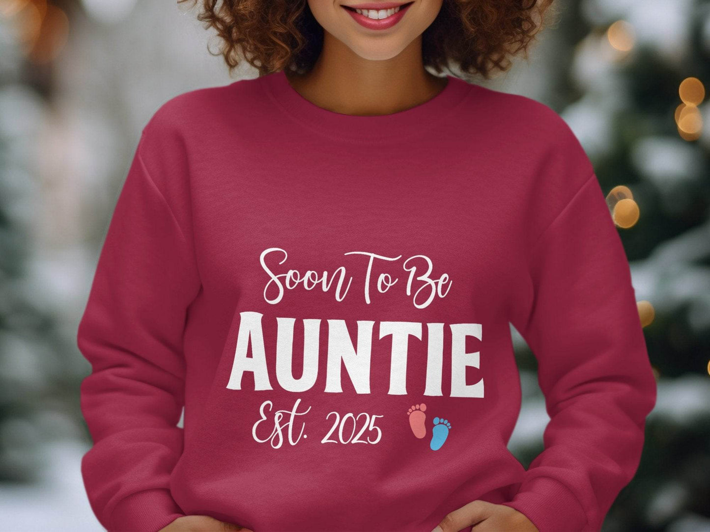 Soon To Be Auntie Est 2025 Design New Auntie Sweater - Design & Vybe