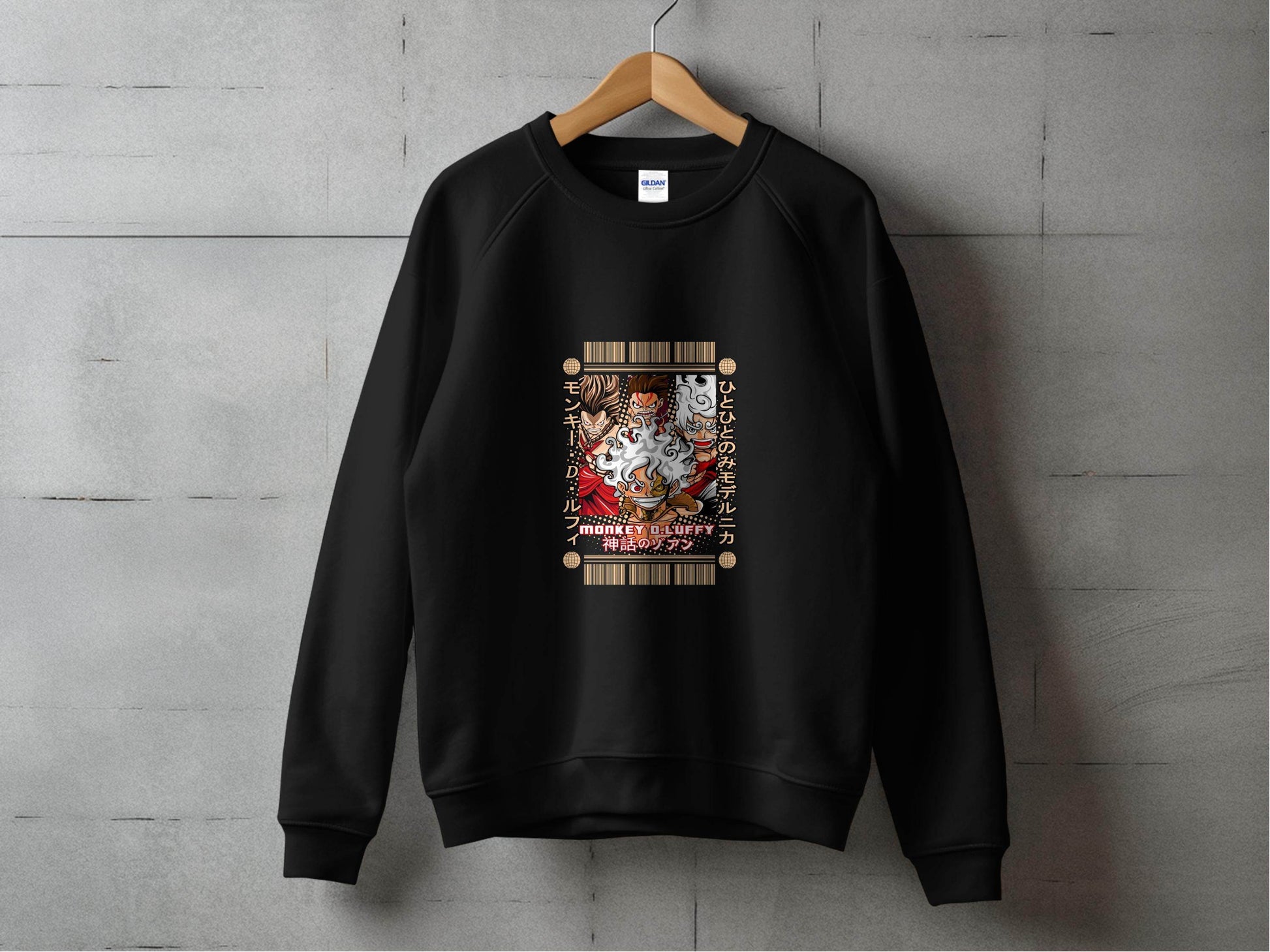 Three Poses Monkey D Luffy Character Anime Inspired Sweater - Design & Vybe