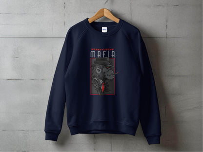 Gorilla Mafia with a Hat and Red Tie Graphic Sweater - Design & Vybe
