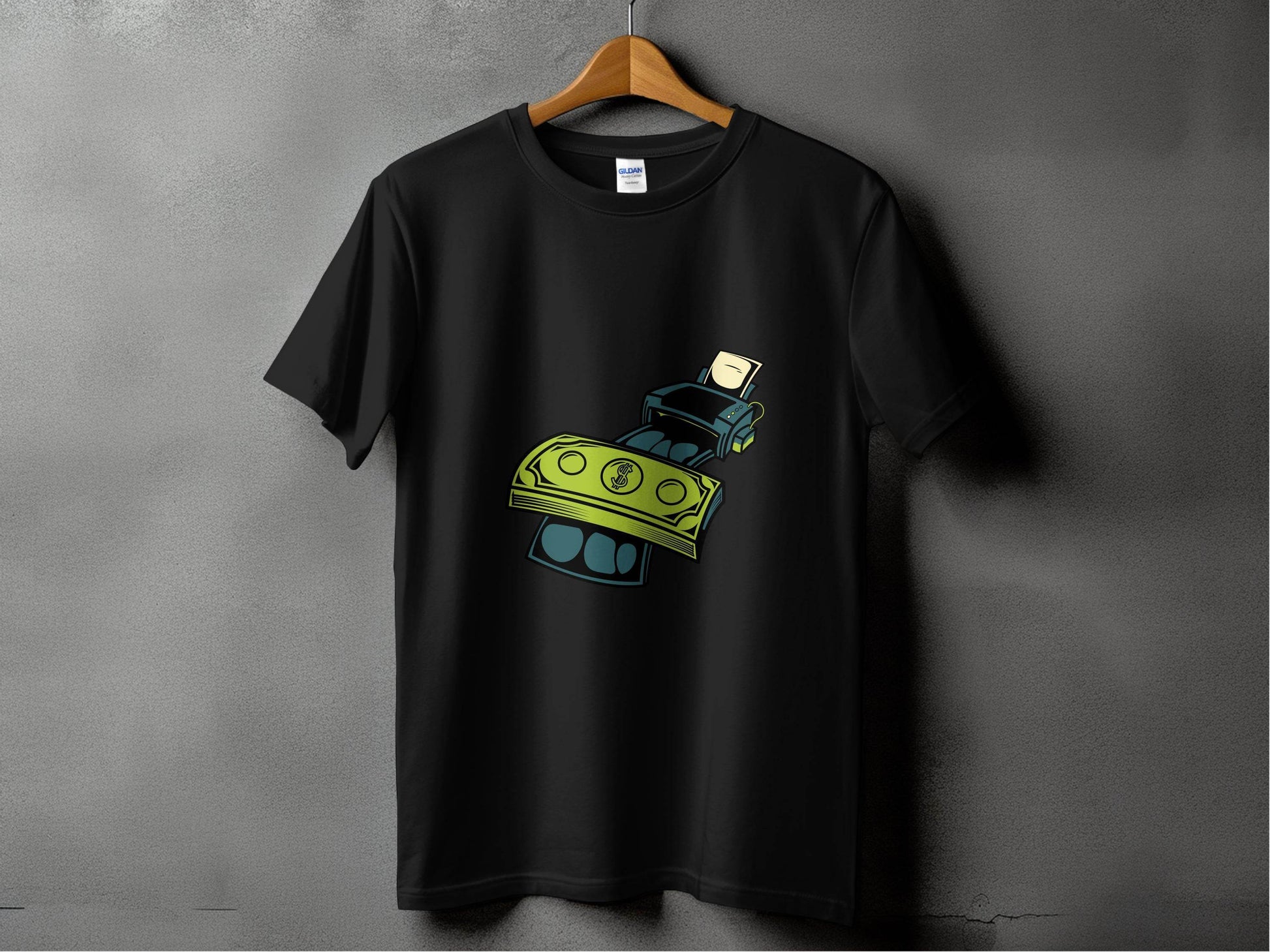 Eye-Catching Cash Printing Money Graphic T-Shirt - Design & Vybe