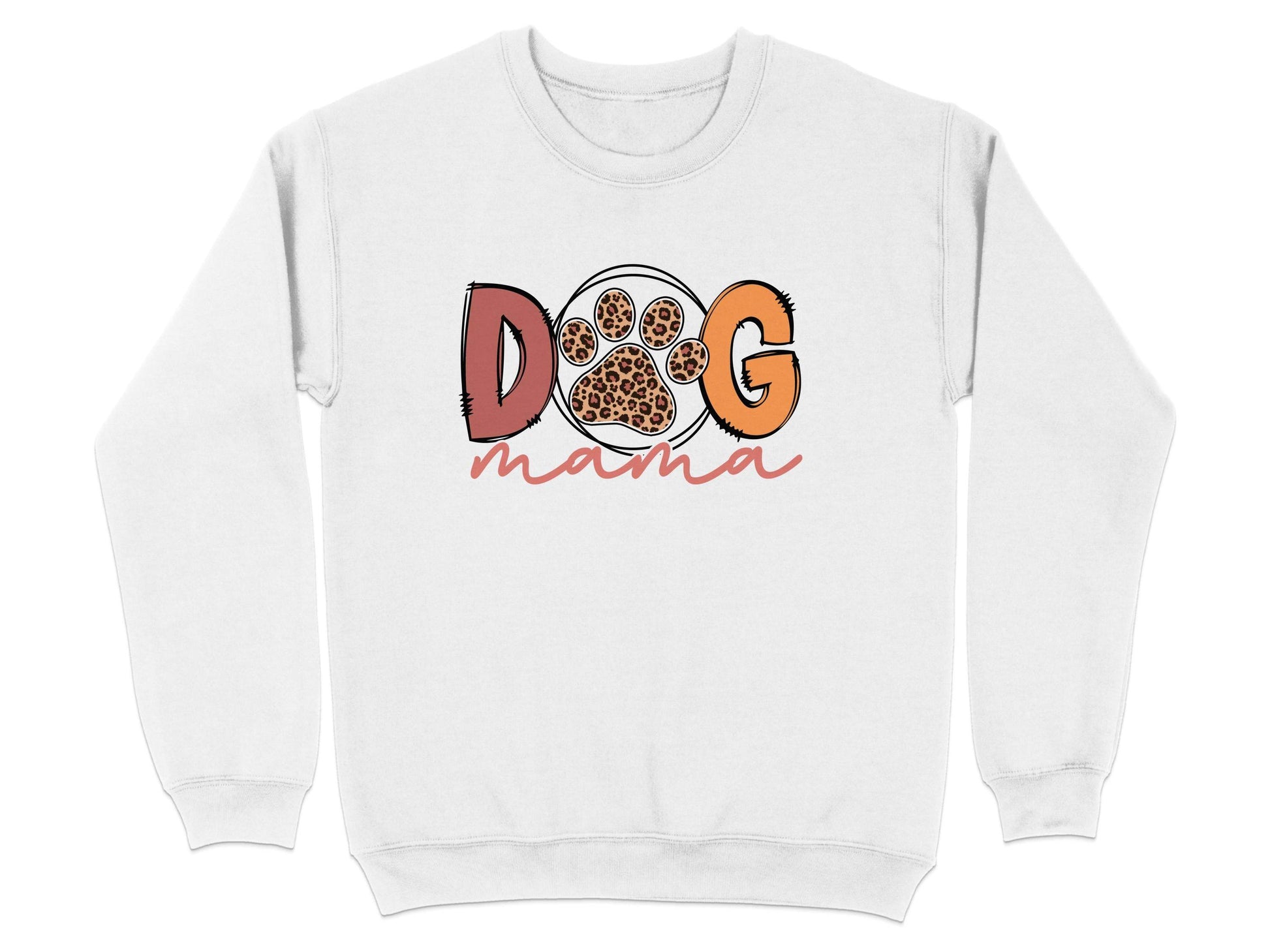 Dog Mama Paw With Leopard Print For Animal Lovers Sweater - Design & Vybe