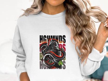 Dragon Motorcycle Helmet Artistic Illustration Graphic Sweater - Design & Vybe