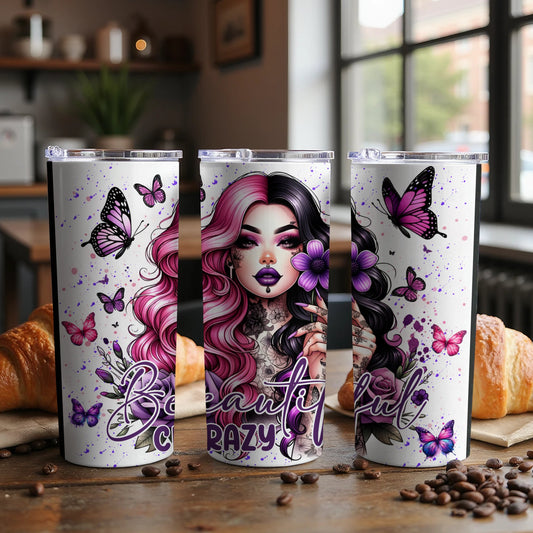 Beautiful Crazy Artwork Butterfly Tumbler product type