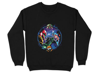 Metroid Meets Mega Man Character Design in Space Sweater - Design & Vybe