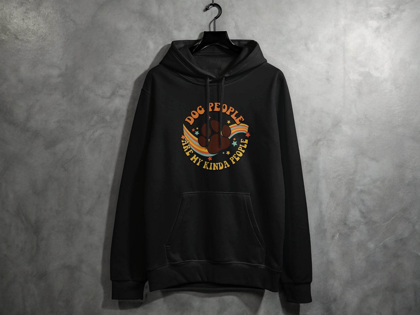 Dog People Are My Kinda People Retro Style Dog Paw Hoodie - Design & Vybe