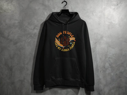 Dog People Are My Kinda People Retro Style Dog Paw Hoodie - Design & Vybe